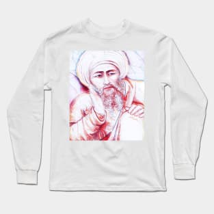 Averroes Portrait | Averroes Artwork | Line Art Long Sleeve T-Shirt